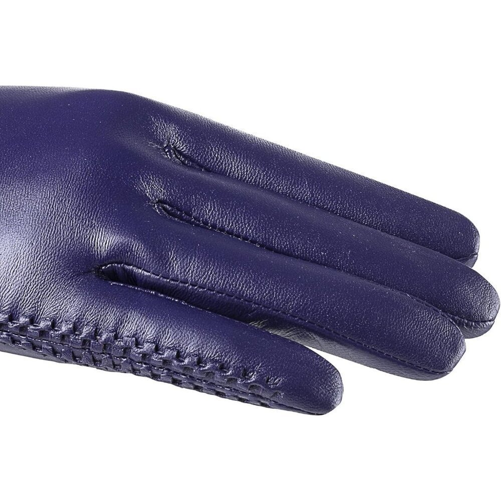 Women's Genuine Sheepskin Leather Gloves Winter Warm Driving Gloves Purple - Picture 3 of 7